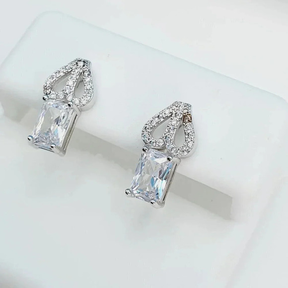 925 Sterling Silver Cubic Zirconia Earrings, U19254815